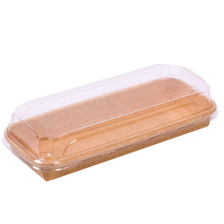 kraft paper sushi tray with PET lid