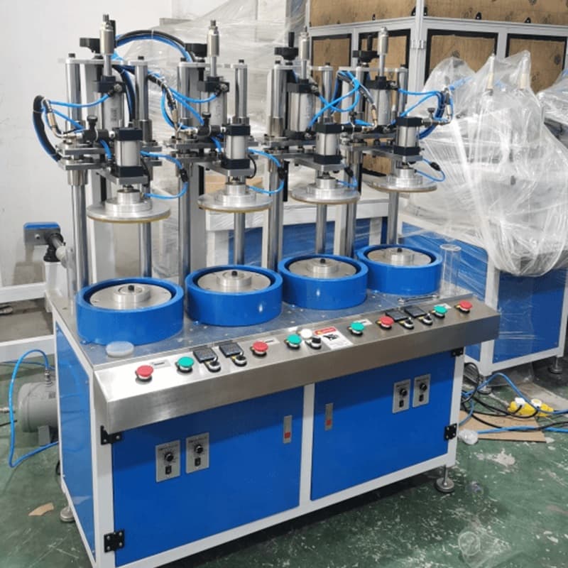 Automatic PVC/PET cyinder tube ultrasonic welding/glue sealing machine